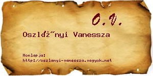 Oszlányi Vanessza névjegykártya